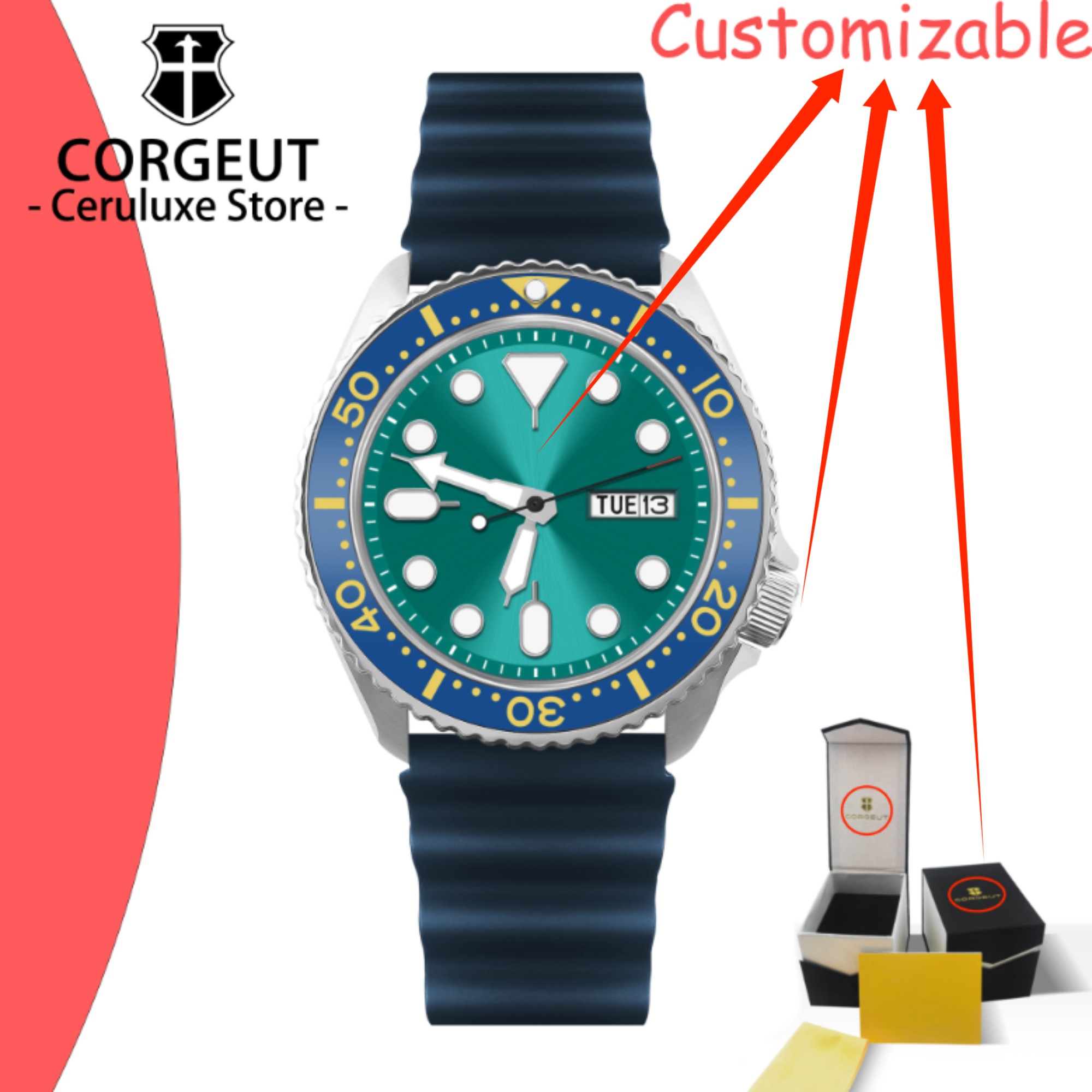 Vintage Watch Crystal - Reloj de Buceo Vintage con Logotipo