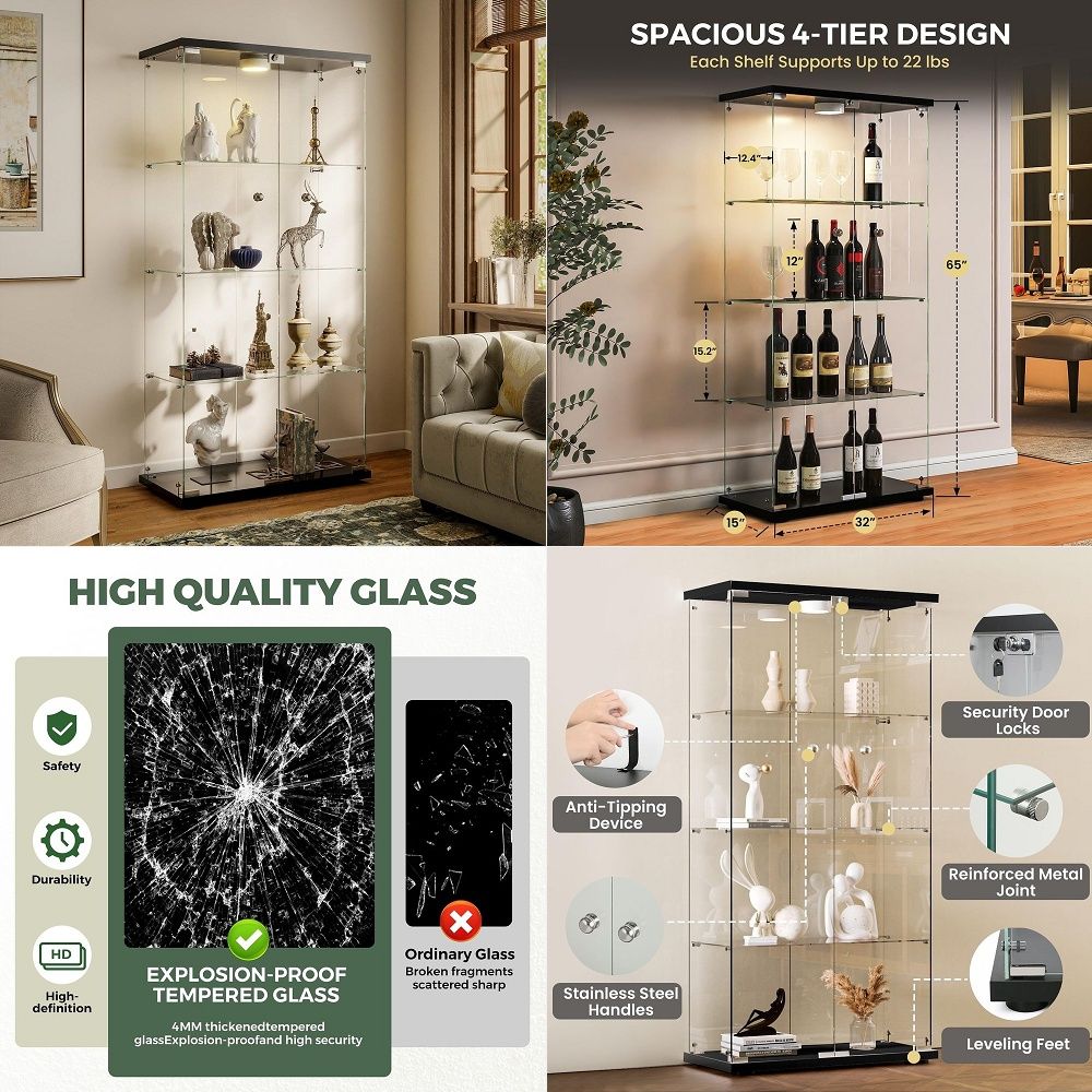 Collectible Collection - Vitrina con Luces LED y Cerradura,