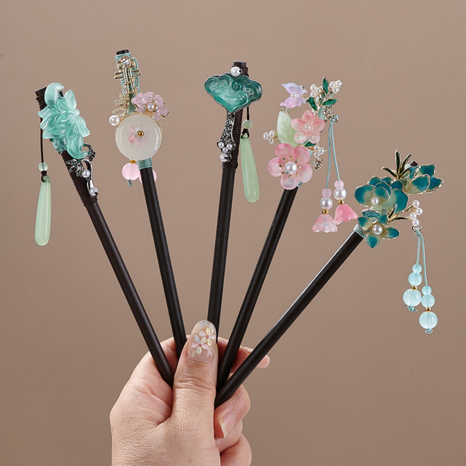 Vintage Collectible Item - Pasador de pelo vintage con flores