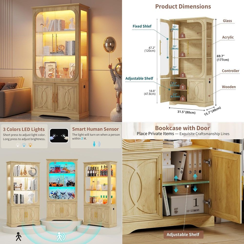 Collectible Collection - Vitrina con Puertas de Vidrio y