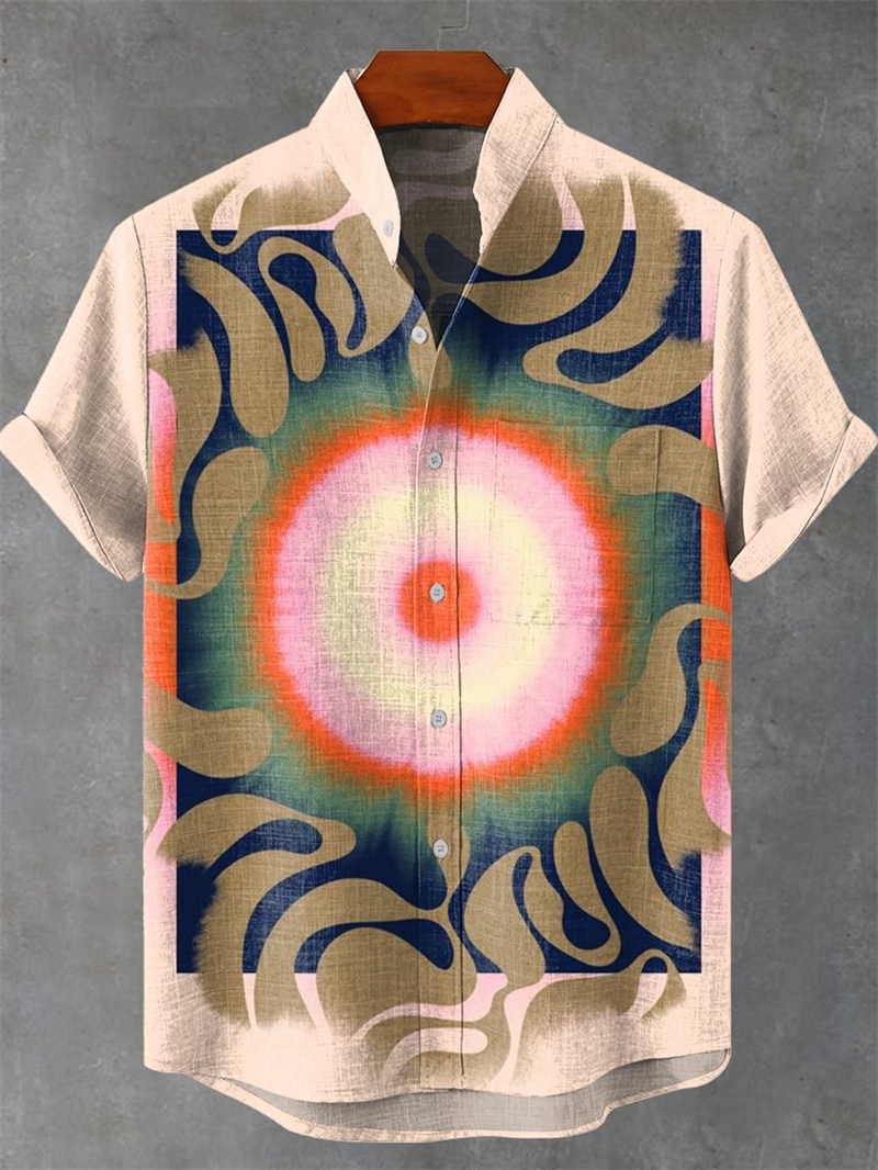 Vintage Collectible Shop - Camisa de lino de manga corta