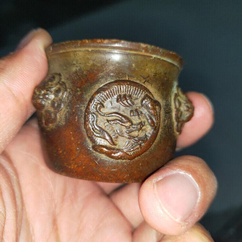 Vintage Collectible Ornaments - Quemador de incienso de bronce, objetos