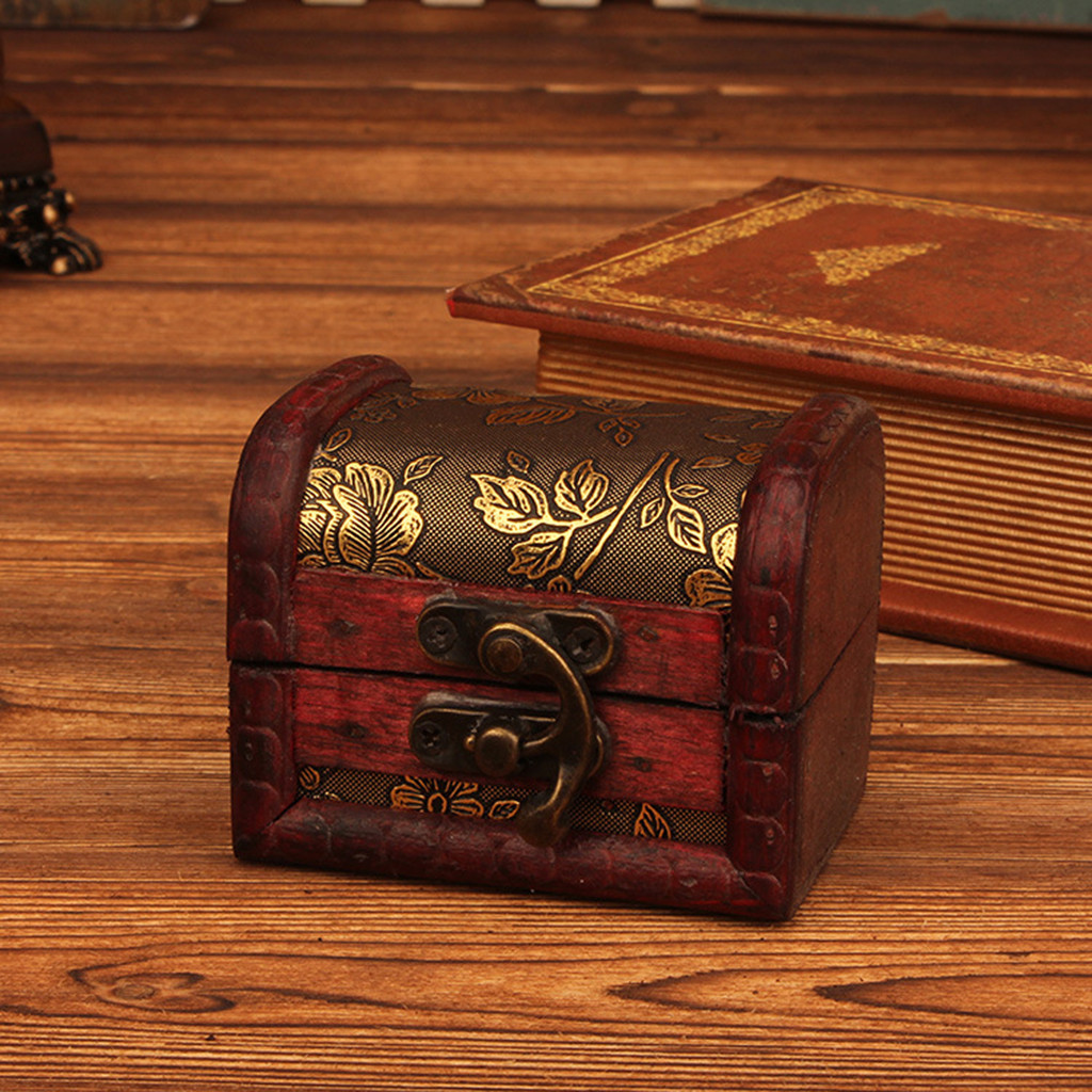 Vintage Collectible Item - Caja de joyería de madera vintage