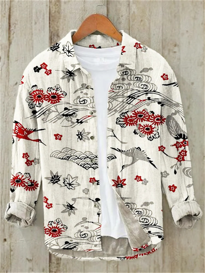 Vintage Collectible Shop - Camisa de manga larga de lino