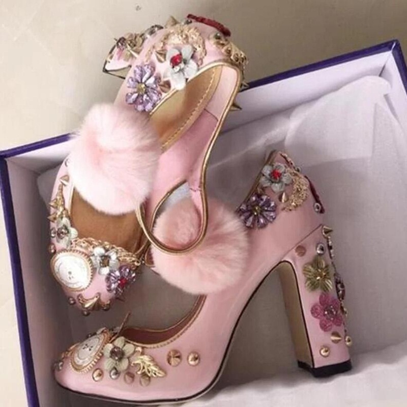 Zapatos de tacón grueso vintag - Vintage Watch Crystal reseña y precio