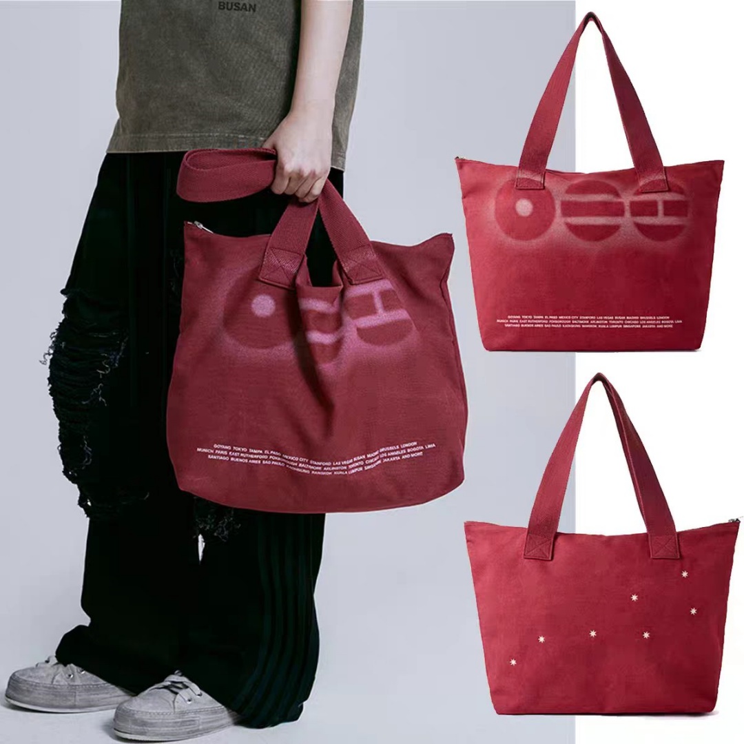 Bolso Tote de Lona Roja con Es - Vintage Collectible Shop reseña y precio